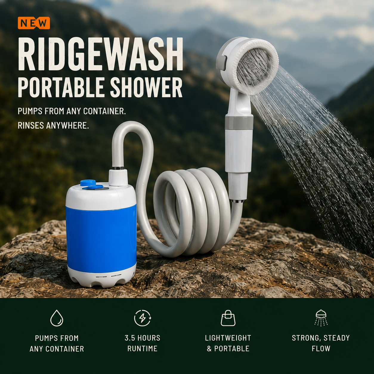 RidgeWash Portable Shower